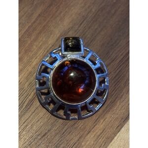 Sterling Silver Amber Pendant